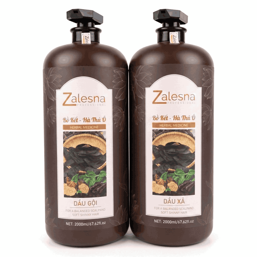 Dầu Gội Xả Zalesna Bồ Kết Hà Thủ Ô Phục Hồi, Suôn Mượt 2000ml