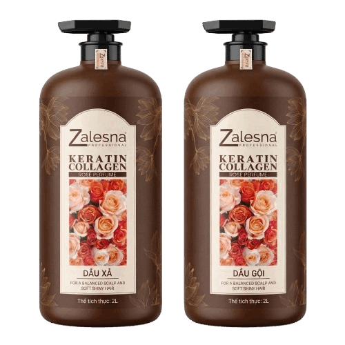 Gội Xả Zalesna Phục Hồi Cấp Ẩm Hương Hoa Hồng 2000ml