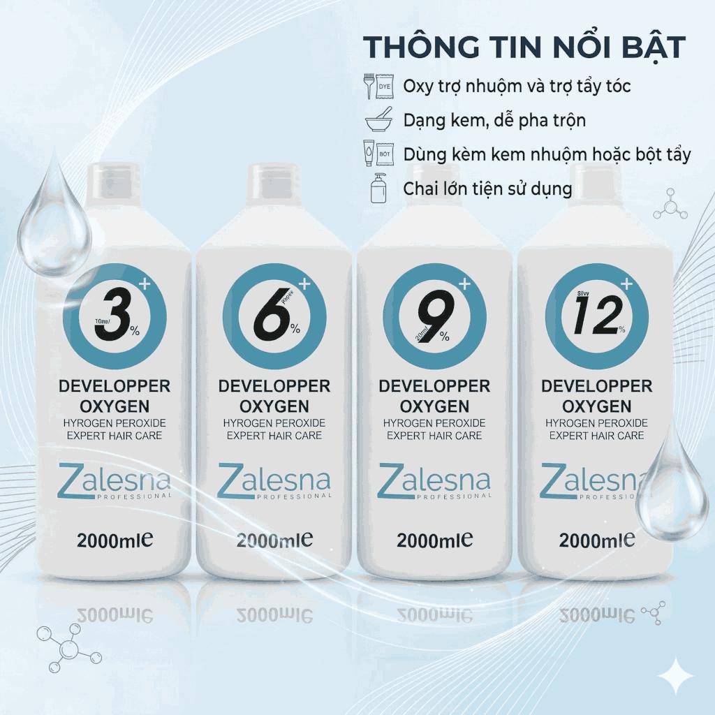 Oxy Trợ Nhuộm Zalesna Hương Dâu 2000ml