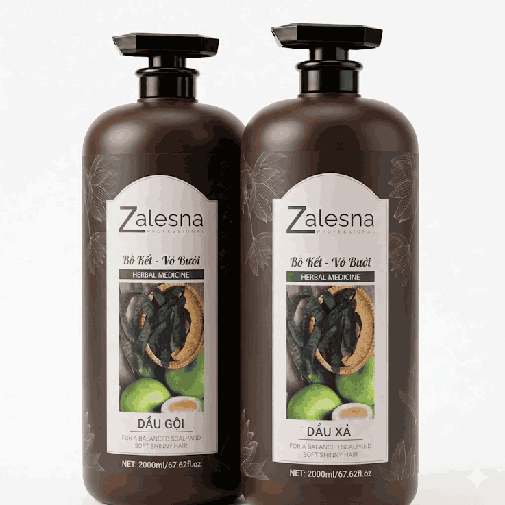 Dầu Gội Xả Zalesna Bồ Kết Bưởi Phục Hồi Giảm Dầu Ngứa 2000ml