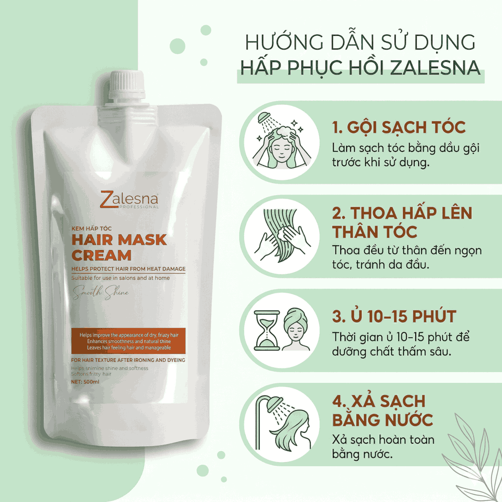 Kem Hấp Phục Hồi Tóc Hư Tổn Dạng Túi 500ml - 1000ml