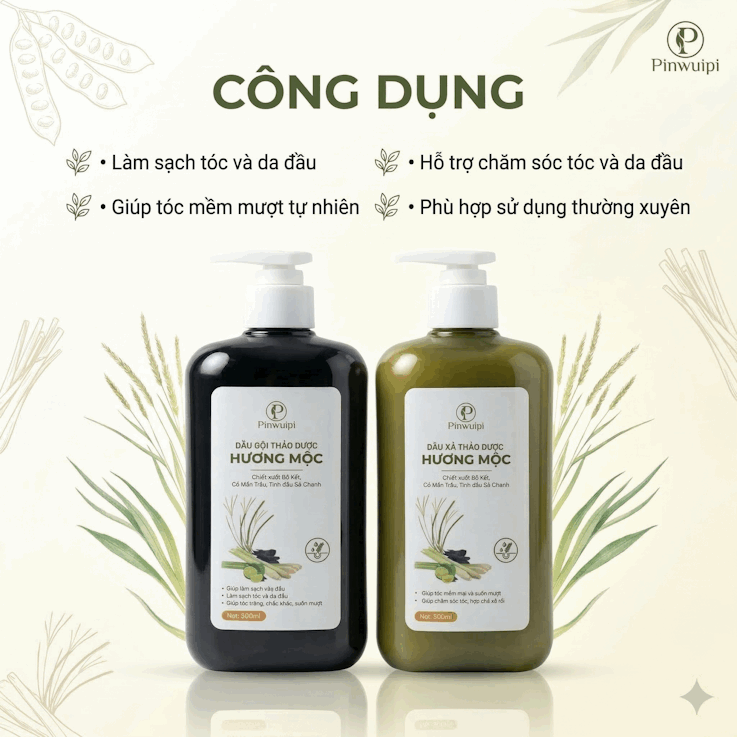 Combo Gội Xả Thảo Dược Thiên Nhiên Và Xịt Dưỡng Cấp Ẩm Tóc