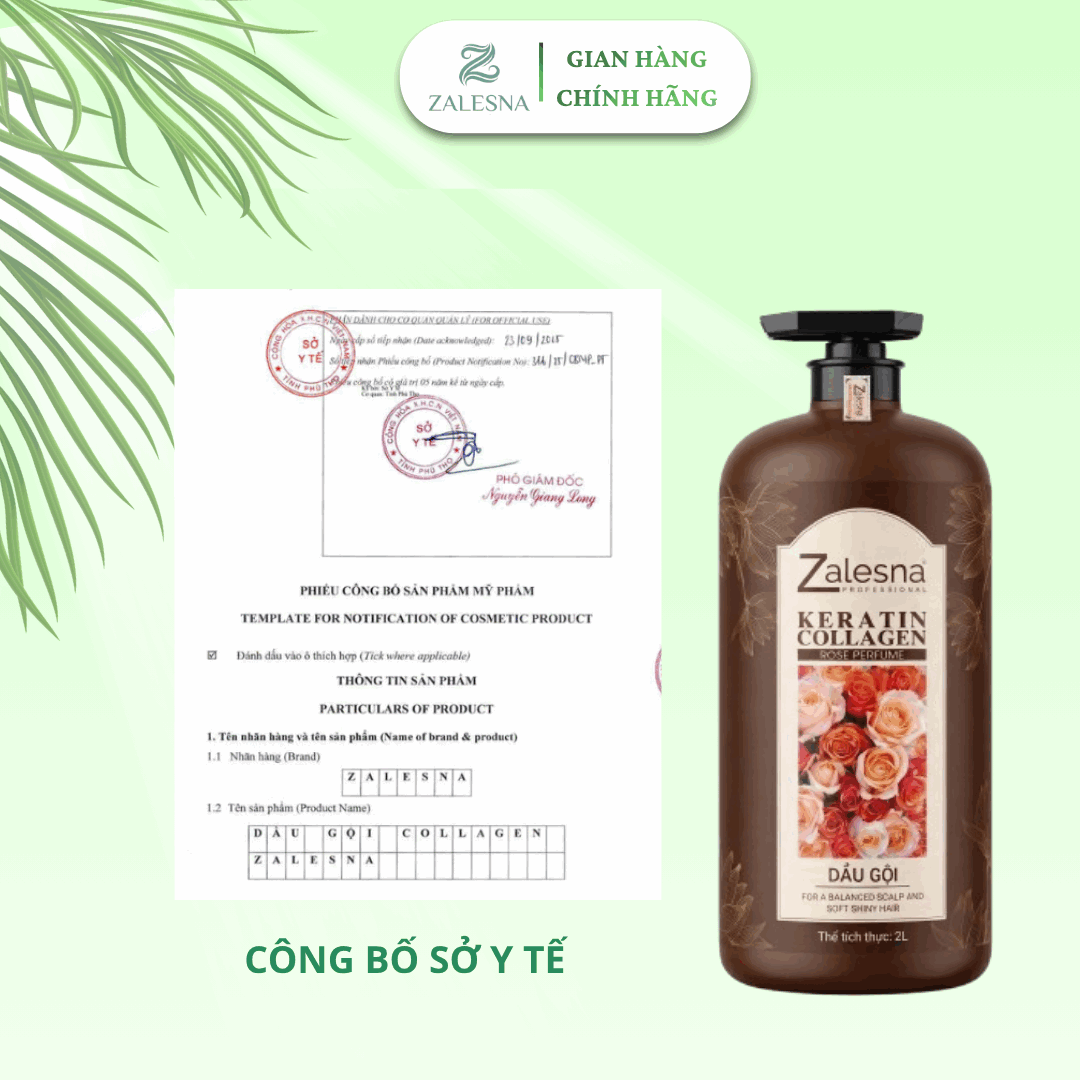 Gội Xả Zalesna Phục Hồi Cấp Ẩm Hương Hoa Hồng 2000ml