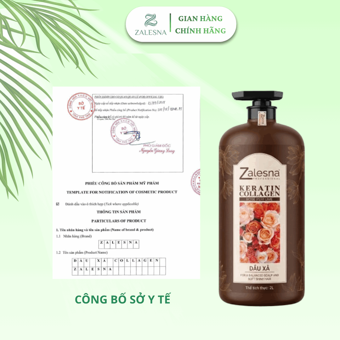 Gội Xả Zalesna Phục Hồi Cấp Ẩm Hương Hoa Hồng 2000ml