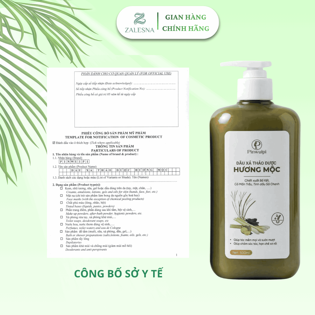 Dầu Gội Xả Pinwuipi Thảo Dược Thiên Nhiên 500ml
