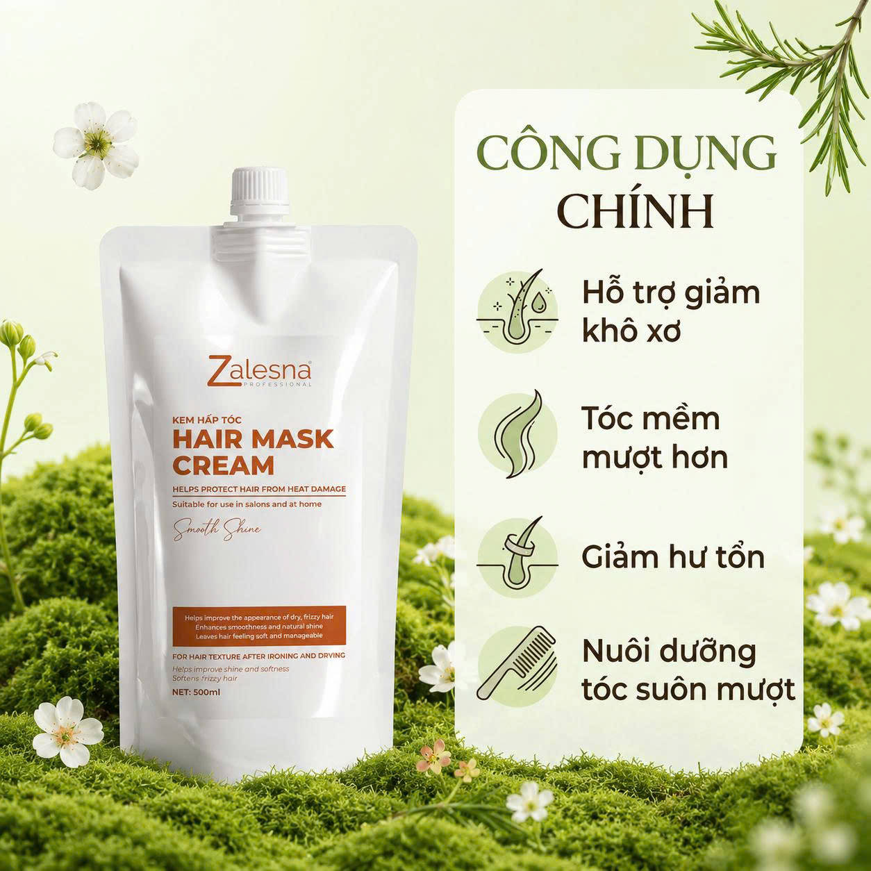 Kem Hấp Phục Hồi Tóc Hư Tổn Dạng Túi 500ml - 1000ml