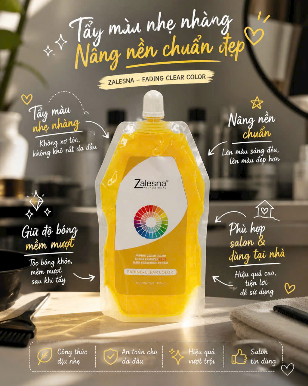 Kem Bóc Màu Zalesna - Bóc Đen, Đỏ, Màu Phủ Bóng